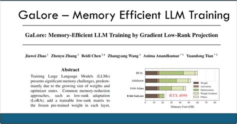 galore: memory-efficient llm training by gradient low-rank projection